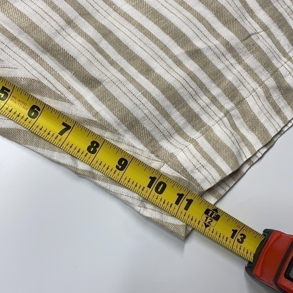 Travelsmith Linen Striped Shorts Tan & White Size Large - Picture 6 of 10